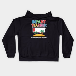 Infant Teacher Summer Recharge Required Last day of School Kids Hoodie